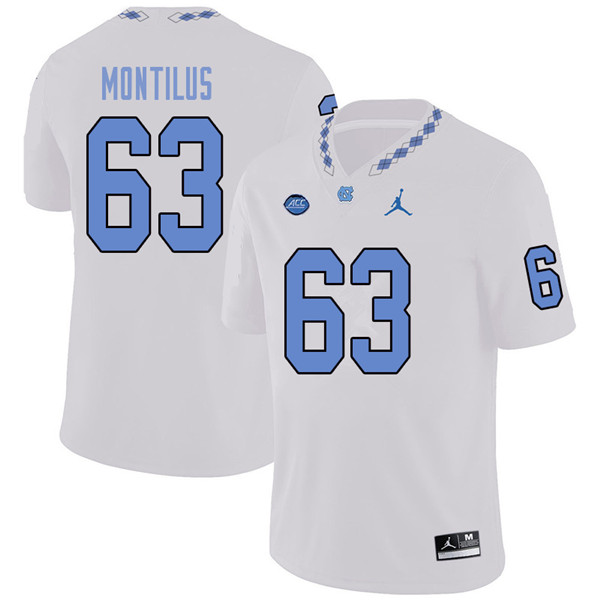 Jordan Brand Men #63 Ed Montilus North Carolina Tar Heels College Football Jerseys Sale-White